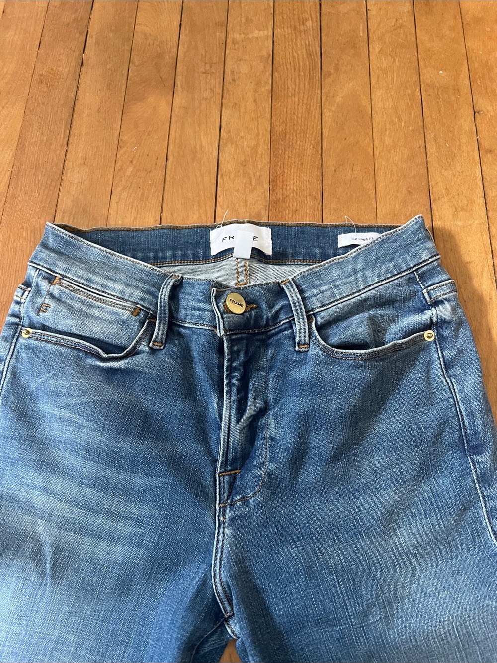 Frame Denim High-Rise Medium Blue Wash Women's Jeans 26 - Le High Flare